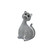 DunaWest Polyresin Constructed Cat Sculpture with White Spotted Pattern, Gray DunaWest Polyresin Constructed Cat Sculpture with White Spotted Pattern, Gray