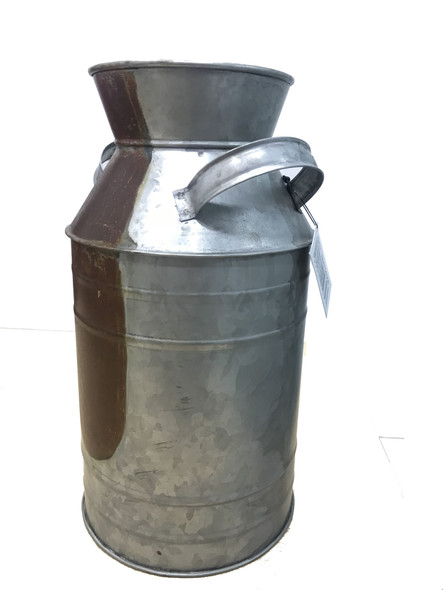 Countryside Galvanized Metal Milk Can Shape Pitcher, Gray