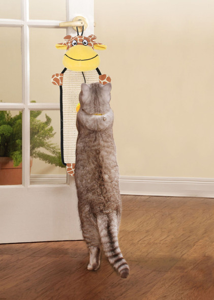 Pet Life 'Scrape-Away' Eco-Natural Sisal And Jute Hanging Carpet Cat Scratcher With Toy