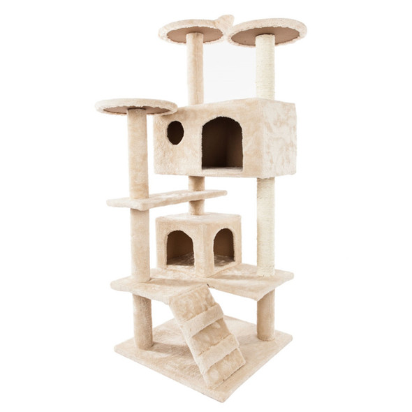 52" Solid Cute Sisal Rope Plush Cat Climb Tree Cat Tower 52" Solid Cute Sisal Rope Plush Cat Climb Tree Cat Tower