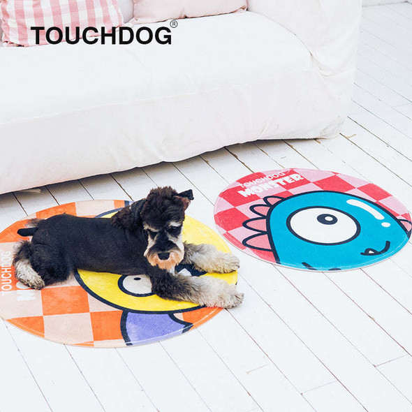 Touchdog ® Cartoon Shoe-faced Monster Rounded Cat and Dog Mat