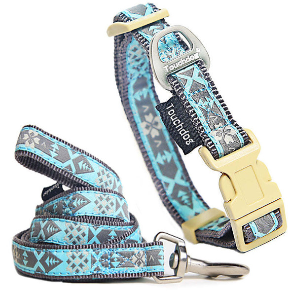 Touchdog ® 'Shape Patterned' Tough Stitched Embroidered Collar and Leash