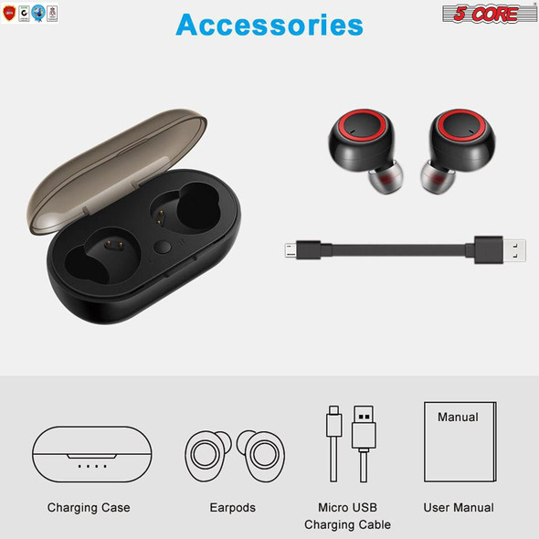 Earphones Magnetic Waterproof Wireless Bluetooth Earpods Headphones In Ear buds Pods Bluetooth Ear Pod Mic 5 Core EP01
