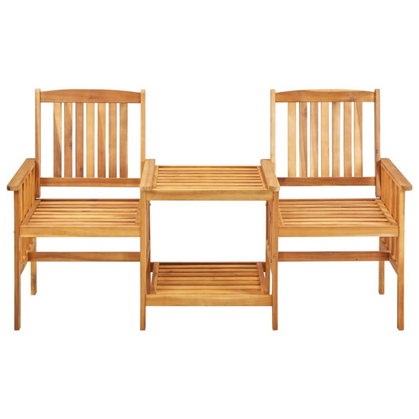 Garden Chairs with Tea Table 62.5"x24"x36.2" Solid Acacia Wood