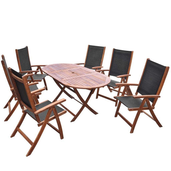 7 Piece Outdoor Dining Set Solid Acacia Wood