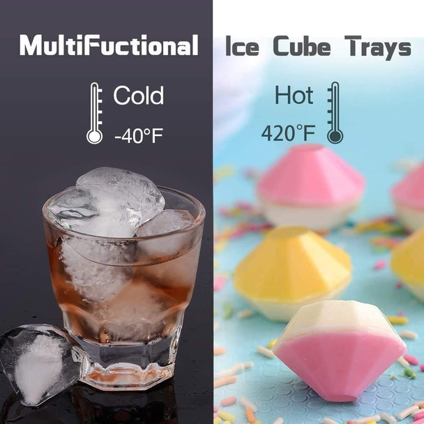 Ice Maker Cube Tray Whiskey Sphere Diamond Ball Silicone Mold Bar Cocktails