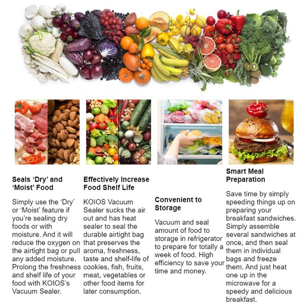 KOIOS 80Kpa Automatic Vacuum Food Sealer Machine KOIOS 80Kpa Automatic Vacuum Food Sealer Machine