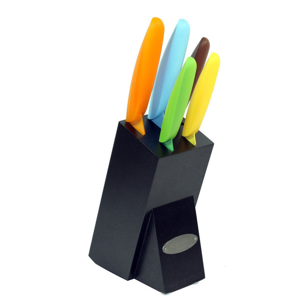 Oceanstar KS1217 6-Piece Non-Stick Coating knife set with Block, Elegant Black