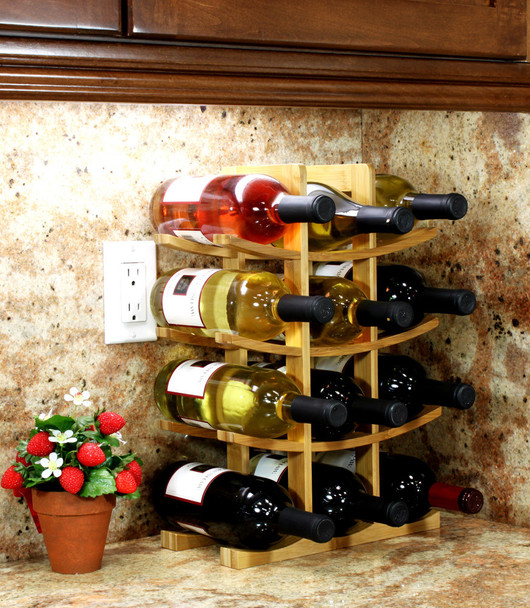 Oceanstar 12-Bottle Natural Bamboo Wine Rack WR1149 Oceanstar 12-Bottle Natural Bamboo Wine Rack WR1149