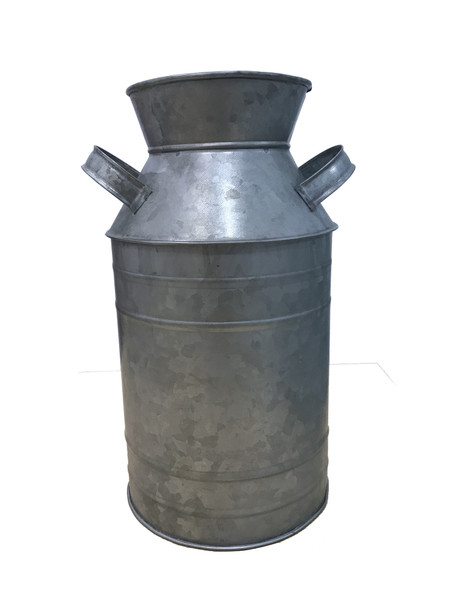 Countryside Galvanized Metal Milk Can Shape Pitcher, Gray