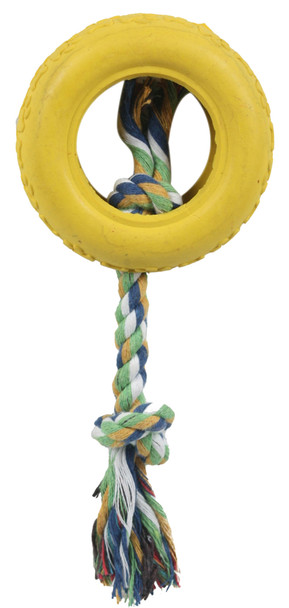 Rubberized Dog Chew Rope and tire