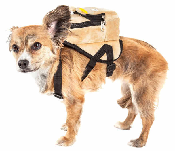 Pet Life 'Teddy Tails' Dual-Pocketed Compartmental Animated Dog Harness Backpack