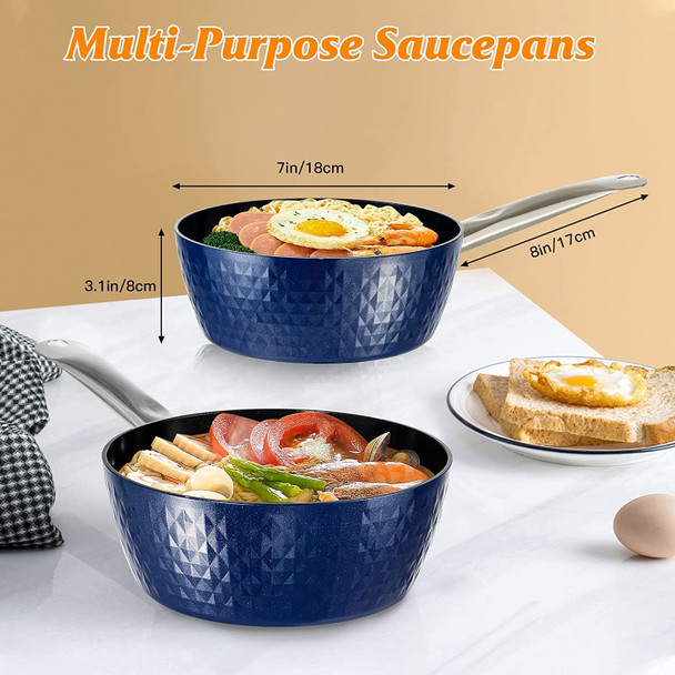 1.2 Quart Pot Saucepan with Lid, Small Nonstick Saucepan with Lid, Small Soup Pot with Lid, Small Induction Stock Pot, Blue Mini Saucepan with Lid, Milk Pot with Anodized Healthy Ceramic 1.2 Quart Pot Saucepan with Lid, Small Nonstick Saucepan with Lid, Small Soup Pot with Lid, Small Induction Stock Pot, Blue Mini Saucepan with Lid, Milk Pot with Anodized Healthy Ceramic