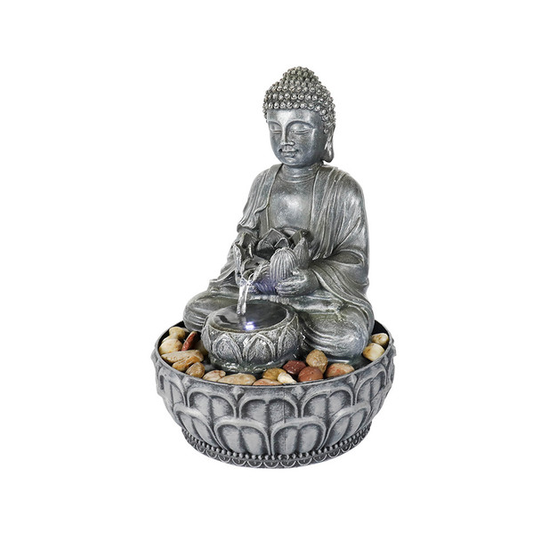 11.1inches Meditation Buddha Water Fountain Relaxing Decor for Home Office