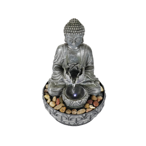 11.1inches Meditation Buddha Water Fountain Relaxing Decor for Home Office