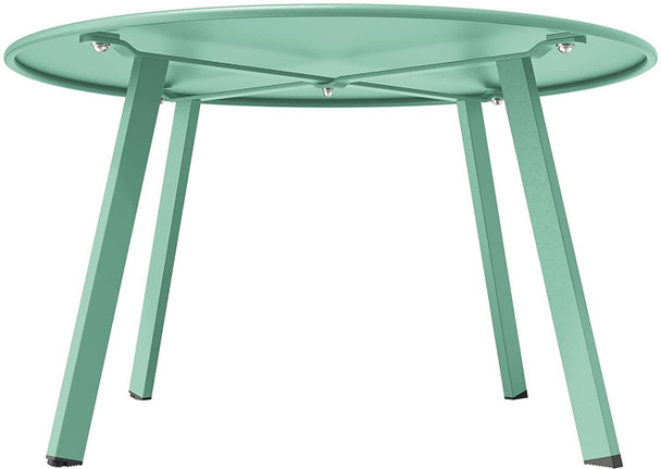 SR Round Steel Patio Coffee Table, Weather Resistant Outdoor Large Side Table