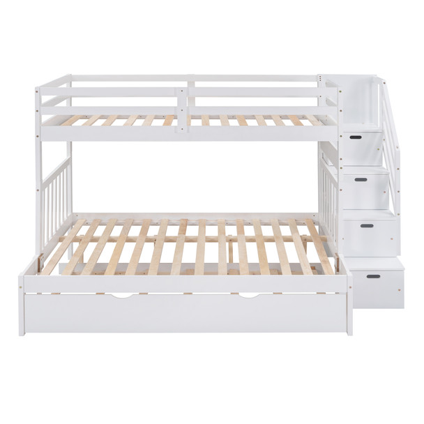 Twin over Twin/Full Bunk Bed with Twin Size Trundle