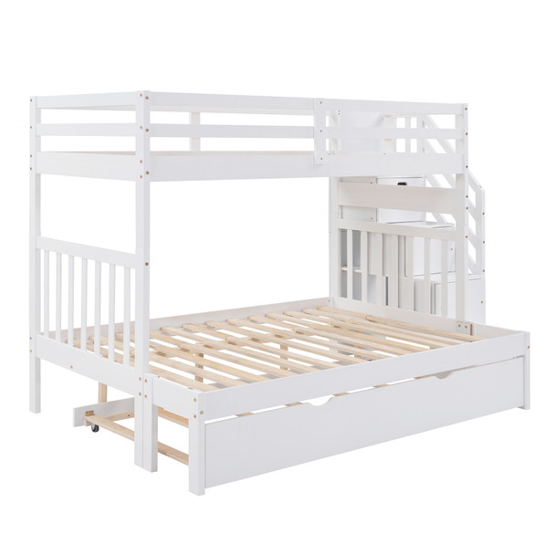 Twin over Twin/Full Bunk Bed with Twin Size Trundle