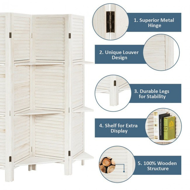 4 Panel Freestanding Folding Hinged Room Divider