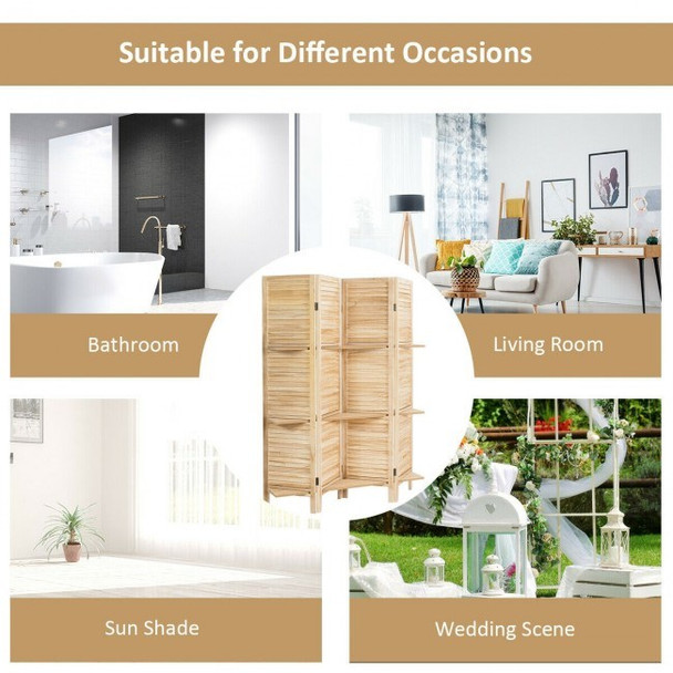 4 Panel Freestanding Folding Hinged Room Divider