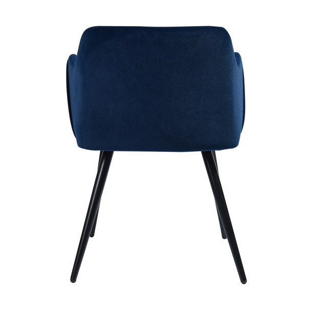Velvet Arm Dining Chair (Set of 2) - Dark Blue