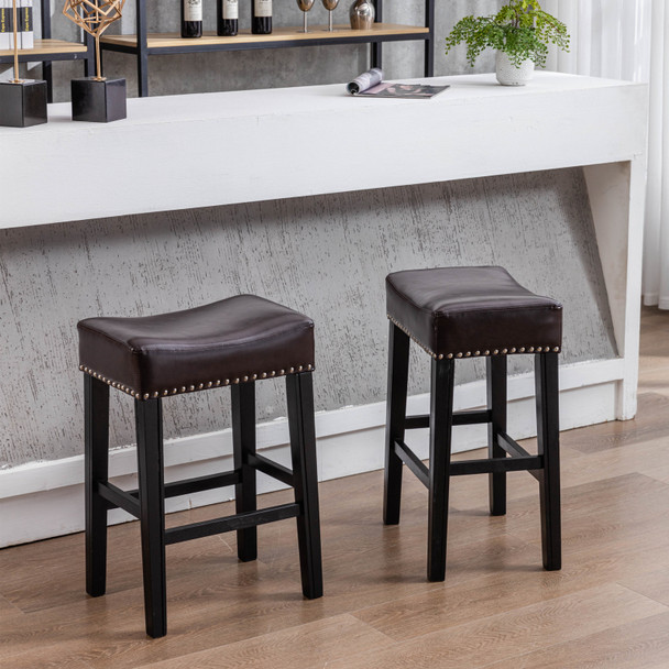  Backless Bar Stools, 2-Pcs Set