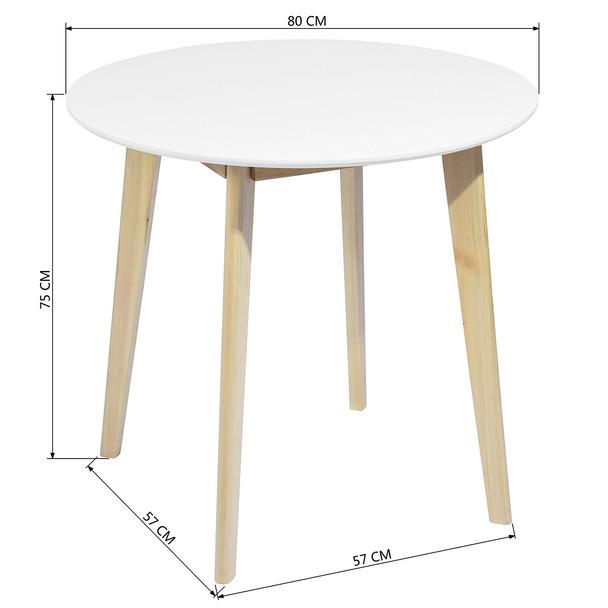 31.5 Inch Round Dining Table Small White Dining Room Table for Dining Room & Kitchen Furniture,full white