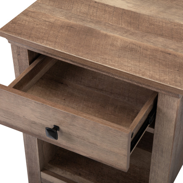 Set of 2 Farmhouse Nightstand, Wood Bedside Table with Drawer and Open Compartment, Light Brown XH Set of 2 Farmhouse Nightstand, Wood Bedside Table with Drawer and Open Compartment, Light Brown XH