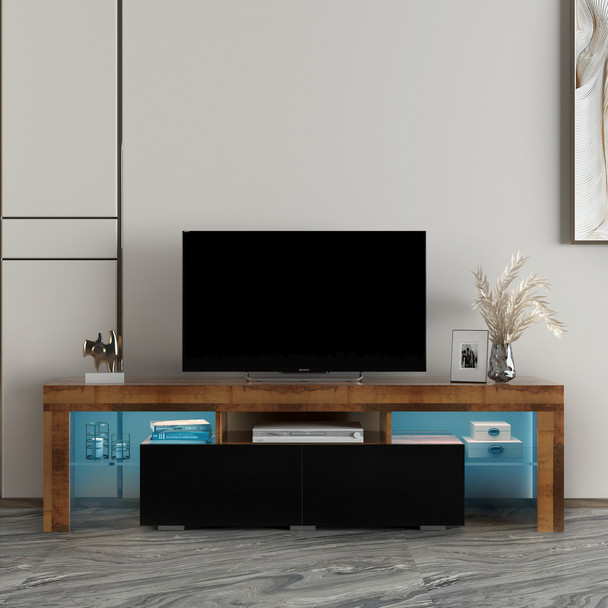 Living Room Furniture Simple Design TV Stand Cabinet Fir Wood,Black