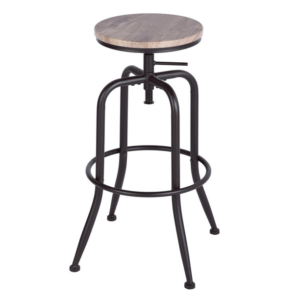 Walker Industrial Counter Bar Stools, Walnut (Set of 2), Height adjustable