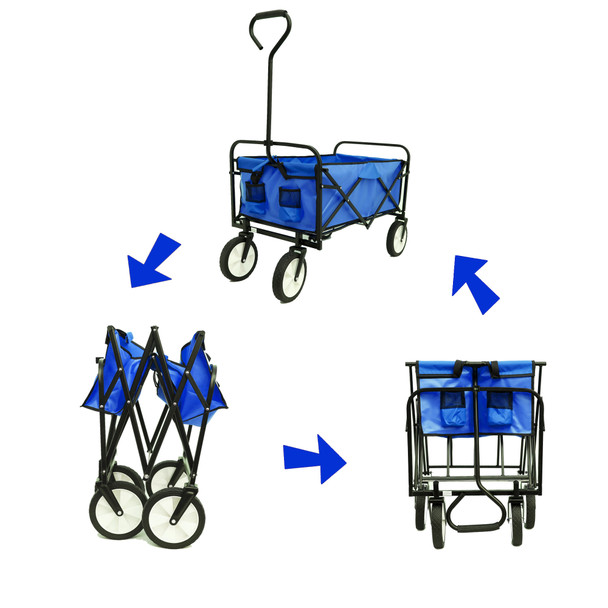 Outdoor  Folding Wagon Garden , Large Capacity Folding Wagon Garden Shopping Beach Cart ,Heavy Duty Foldable Cart, for Outdoor Activities, Beaches, Parks, Camping