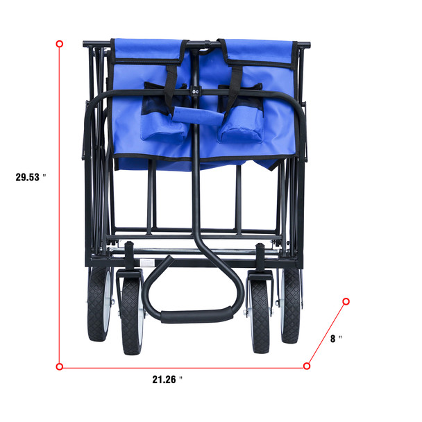 Outdoor  Folding Wagon Garden , Large Capacity Folding Wagon Garden Shopping Beach Cart ,Heavy Duty Foldable Cart, for Outdoor Activities, Beaches, Parks, Camping