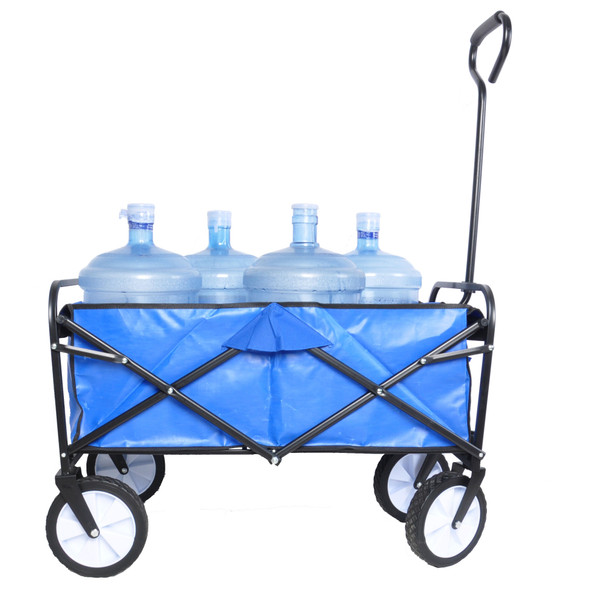 Outdoor  Folding Wagon Garden , Large Capacity Folding Wagon Garden Shopping Beach Cart ,Heavy Duty Foldable Cart, for Outdoor Activities, Beaches, Parks, Camping