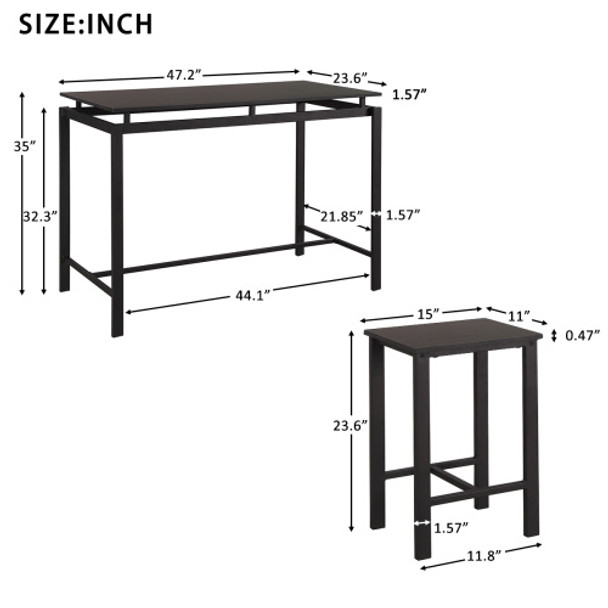 Dining Table with 4 Chairs,5 Piece Dining Set with Counter and Pub Height