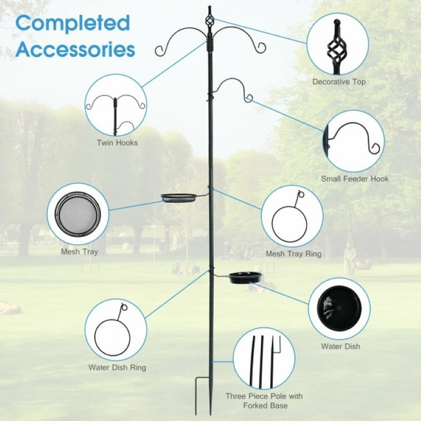The Bird Feeding Station Multi Feeder Hanging Kit With Bird Bath Tray and Hanging Hook The Bird Feeding Station Multi Feeder Hanging Kit With Bird Bath Tray and Hanging Hook