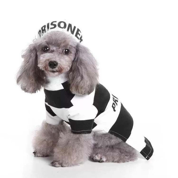 Pet Life Striped Retro Inmate Prisoner Pet Dog Costume Uniform Pet Life Striped Retro Inmate Prisoner Pet Dog Costume Uniform