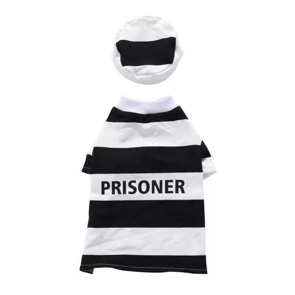 Pet Life Striped Retro Inmate Prisoner Pet Dog Costume Uniform Pet Life Striped Retro Inmate Prisoner Pet Dog Costume Uniform
