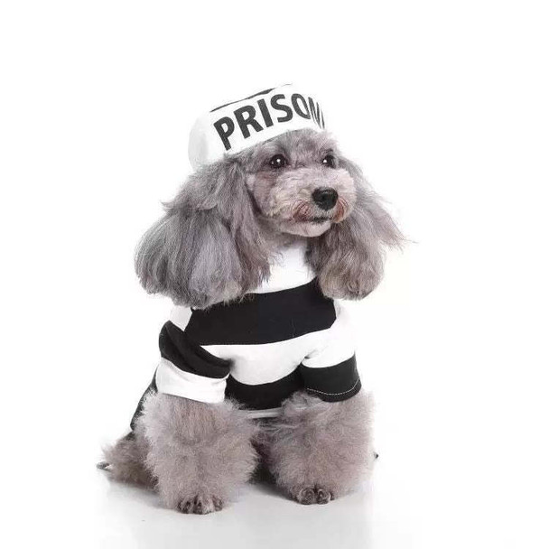 Pet Life Striped Retro Inmate Prisoner Pet Dog Costume Uniform Pet Life Striped Retro Inmate Prisoner Pet Dog Costume Uniform
