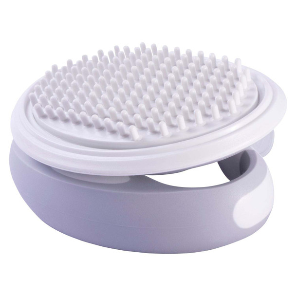 Pet Life ® 'Gyrater' Swivel Travel Silicone Massage Grooming Cat Brush