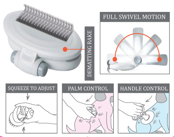 Pet Life ® 'Gyrater' Swivel Travel Grooming Dematting Pet Comb Pet Life ® 'Gyrater' Swivel Travel Grooming Dematting Pet Comb