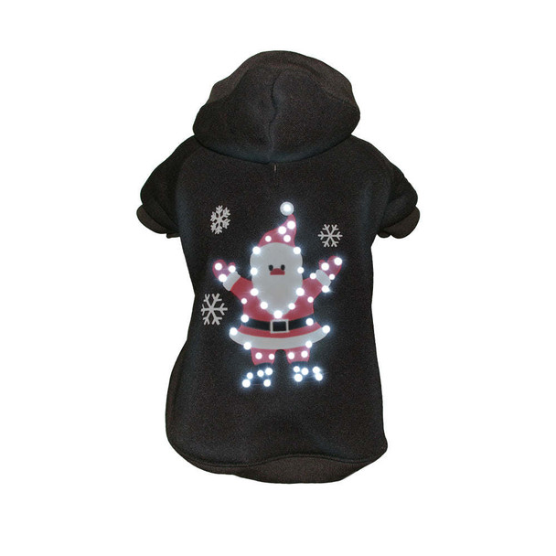 Pet Life LED Lighting Juggling Santa Hooded Sweater Pet Costume