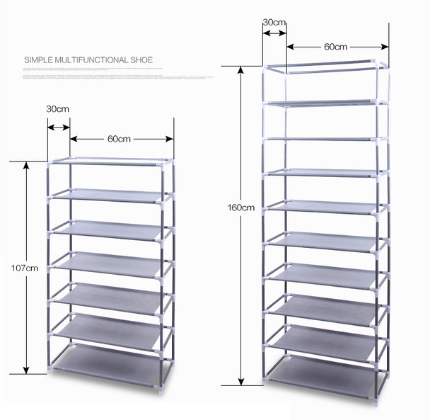 10 Layer 9 Grid Shoe Rack Shelf Storage Closet Organizer Cabinet Multiple Colors