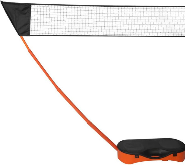 Bosonshop Portable Badminton Net Set Storage Box Base with 2 Battledores 2 Shuttlecocks Large, Orange