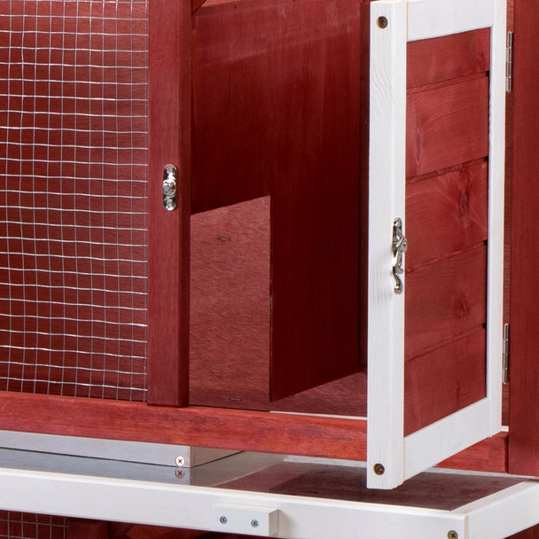 Wooden Rabbit Hutch with Pull Out Tray, Weatherproof 2-Tier Bunny Run Cage, Outdoor Animal Enclosure for Multiple Pets Wooden Rabbit Hutch with Pull Out Tray, Weatherproof 2-Tier Bunny Run Cage, Outdoor Animal Enclosure for Multiple Pets