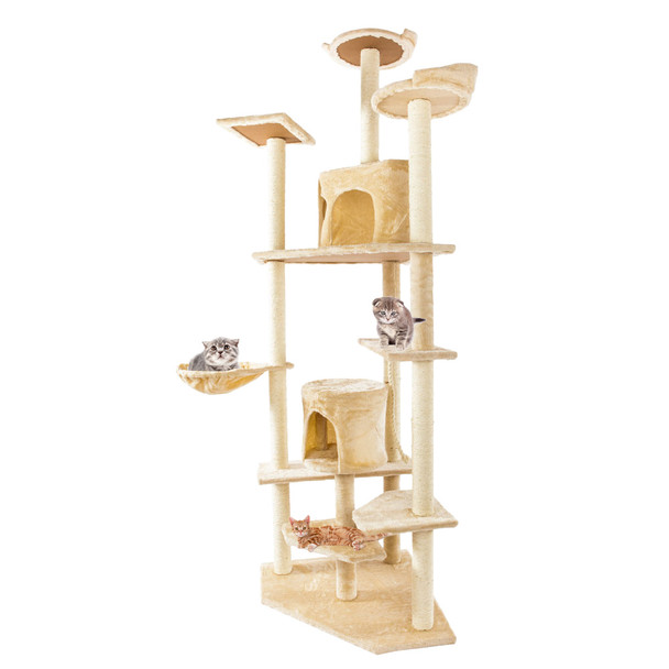 80" Solid Cute Sisal Rope Plush Cat Climb Tree Cat Tower 80" Solid Cute Sisal Rope Plush Cat Climb Tree Cat Tower
