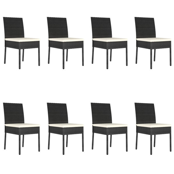 9 Piece Garden Dining Set Poly Rattan Black 9 Piece Garden Dining Set Poly Rattan Black