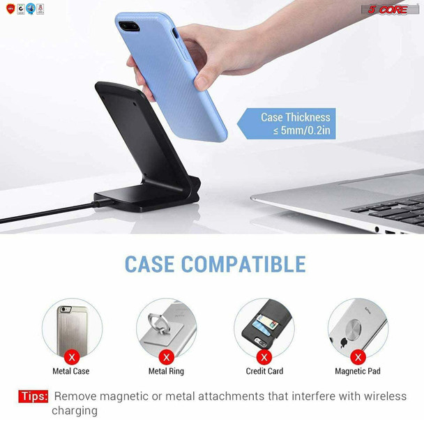 Wireless Fast Charge Stand Dock Phone Charging Pad Samsung Galaxy S9+ iPhone XS Wire Less 8 5 Core 10W Black Wireless Fast Charge Stand Dock Phone Charging Pad Samsung Galaxy S9+ iPhone XS Wire Less 8 5 Core 10W Black