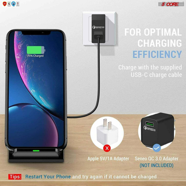 Wireless Fast Charge Stand Dock Phone Charging Pad Samsung Galaxy S9+ iPhone XS Wire Less 8 5 Core 10W Black Wireless Fast Charge Stand Dock Phone Charging Pad Samsung Galaxy S9+ iPhone XS Wire Less 8 5 Core 10W Black