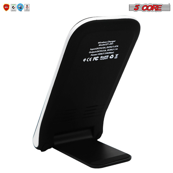 Dock Stand Charger Wireless Black & White 1 Pair Qi 15W Wire Less Fast Charger Pad Stand Quick Charging 5 Core CDKW03