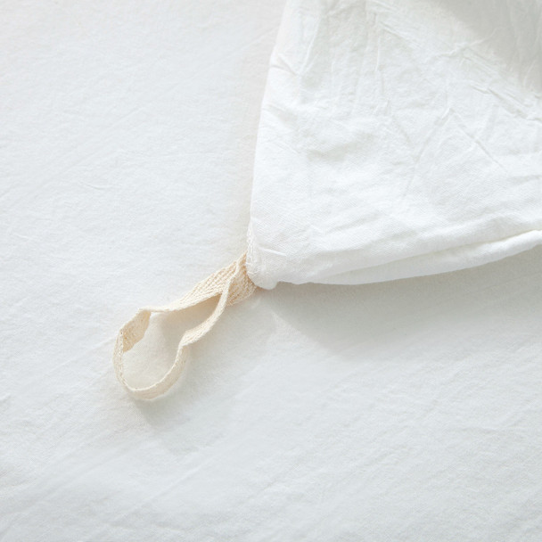 100% Washed Cotton Duvet Cover King Size, Beige Fade-Resistant Natural Bedding Set (No Comforter)